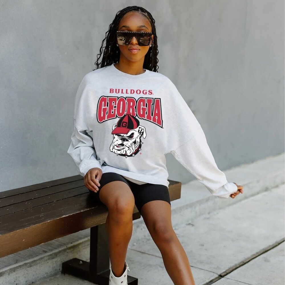 BRAND NEW - GAME DAY COUTURE - GEORGIA BULLDOGS - DROP SHOULDER PULLOVER - S